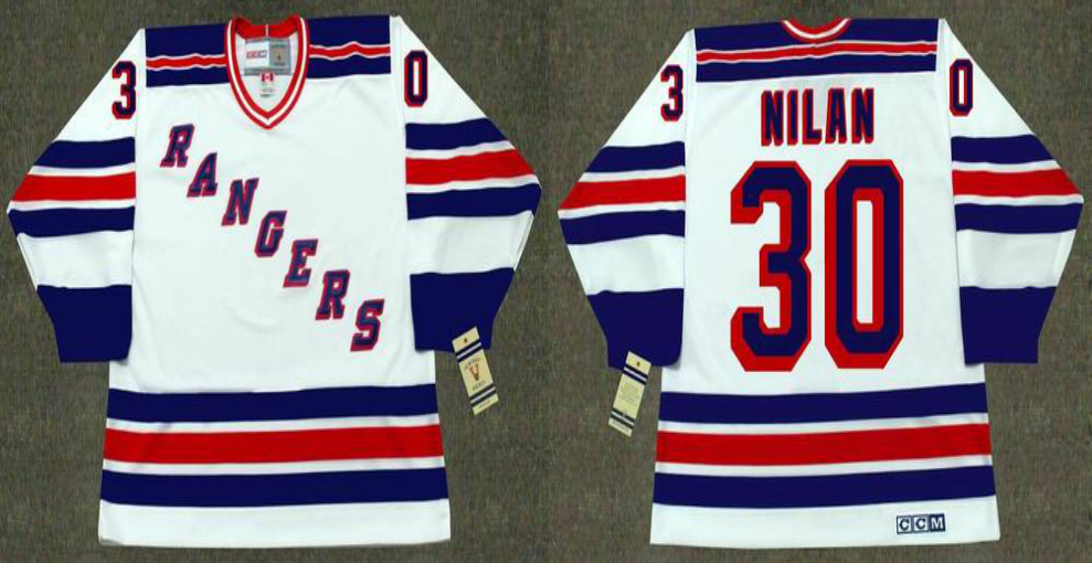2019 Men New York Rangers #30 Nilan white CCM NHL jerseys->new york rangers->NHL Jersey